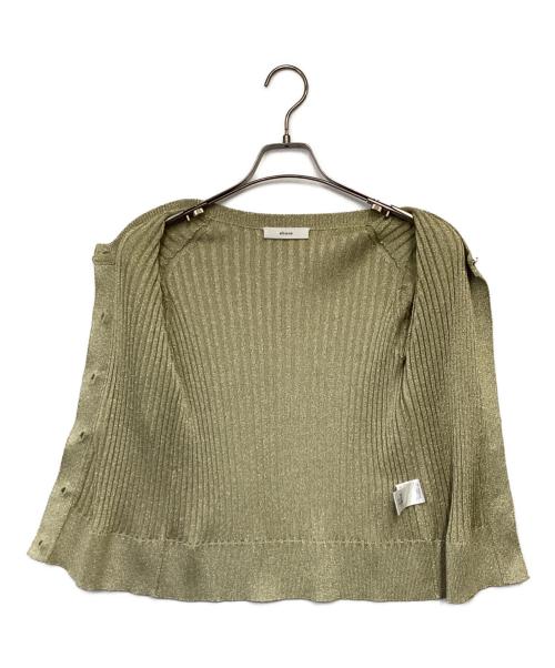 ebure（エブール）ebure (エブール) ミックスカラーラメニットカーディガン グリーン サイズ:-の古着・服飾アイテム