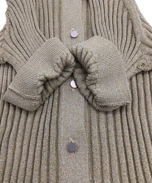 ebure（エブール）ebure (エブール) ミックスカラーラメニットカーディガン グリーン サイズ:-の古着・服飾アイテム