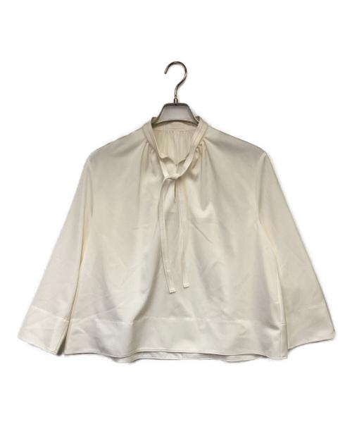 BALLSEY（ボールジィ）BALLSEY (ボールジィ) 2-wayストレッチタイ付きスタンドカラーブラウス アイボリー サイズ:36の古着・服飾アイテム