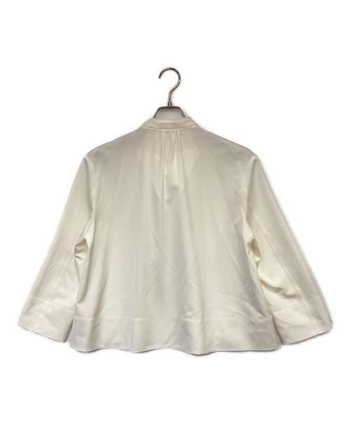 BALLSEY（ボールジィ）BALLSEY (ボールジィ) 2-wayストレッチタイ付きスタンドカラーブラウス アイボリー サイズ:36の古着・服飾アイテム