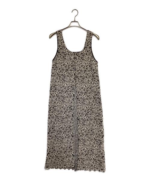 ROSE BUD（ローズバッド）ROSE BUD (ローズバッド) mag.by c (マグバイシー) LACE SLEEVELESS DRESS（レース スリーブレス ドレス） グレー サイズ:ONESIZEの古着・服飾アイテム