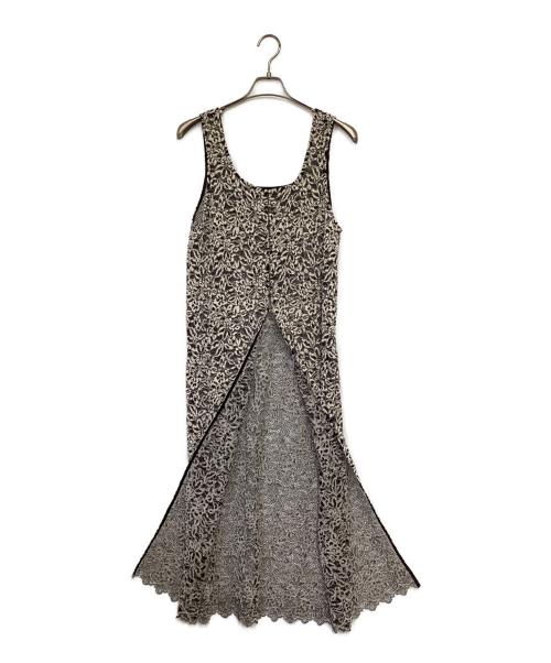 ROSE BUD（ローズバッド）ROSE BUD (ローズバッド) mag.by c (マグバイシー) LACE SLEEVELESS DRESS（レース スリーブレス ドレス） グレー サイズ:ONESIZEの古着・服飾アイテム