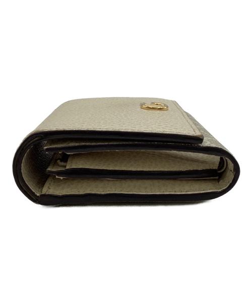 GUCCI（グッチ）GUCCI (グッチ) ダブルG バイカラー ミディアム ウォレット アイボリーの古着・服飾アイテム