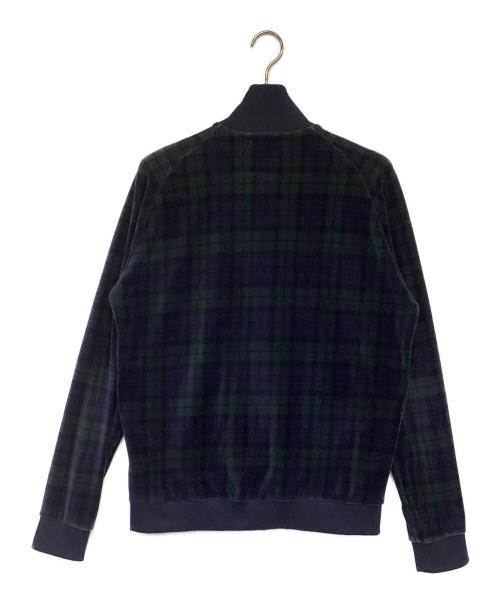 FRED PERRY（フレッドペリー）FRED PERRY (フレッドペリー) ベロアトラックジャケット ネイビー×グリーン サイズ:O（JASPO）の古着・服飾アイテム