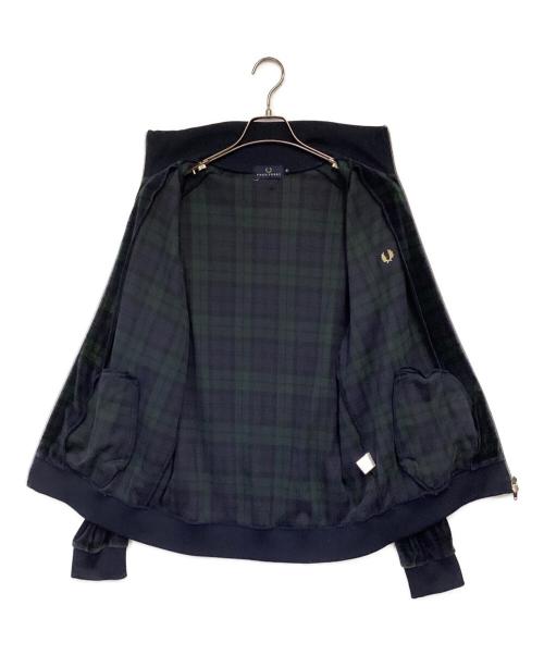 FRED PERRY（フレッドペリー）FRED PERRY (フレッドペリー) ベロアトラックジャケット ネイビー×グリーン サイズ:O（JASPO）の古着・服飾アイテム