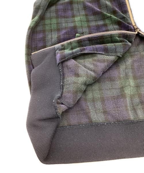 FRED PERRY（フレッドペリー）FRED PERRY (フレッドペリー) ベロアトラックジャケット ネイビー×グリーン サイズ:O（JASPO）の古着・服飾アイテム