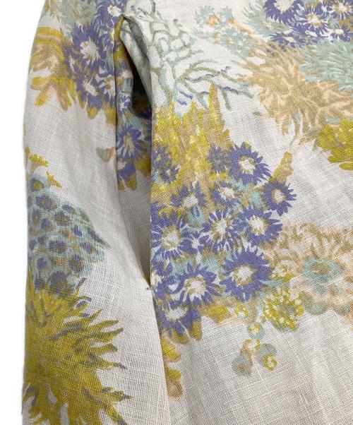 根々（ネネ）根々 (ネネ) 麻 ノースリーブワンピース ベージュ×イエロー サイズ:-の古着・服飾アイテム