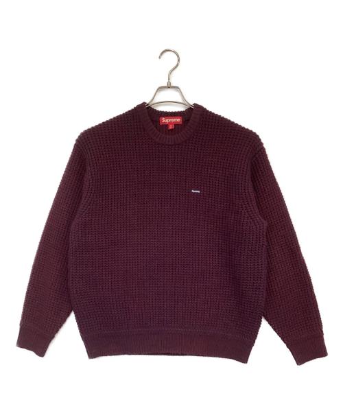 SUPREME（シュプリーム）SUPREME (シュプリーム) Waffle Small Box Sweater（ワッフル スモール ボックス セーター） バーガンディー サイズ:Mの古着・服飾アイテム