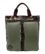 HUNTING WORLDハンティングワールド）の古着「BATTUE CAMO（バチューカモ）2WAYヘルメットバッグ」｜グリーン×ベージュ