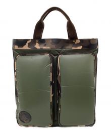 HUNTING WORLD（ハンティングワールド）の古着「BATTUE CAMO（バチューカモ）2WAYヘルメットバッグ」｜グリーン×ベージュ