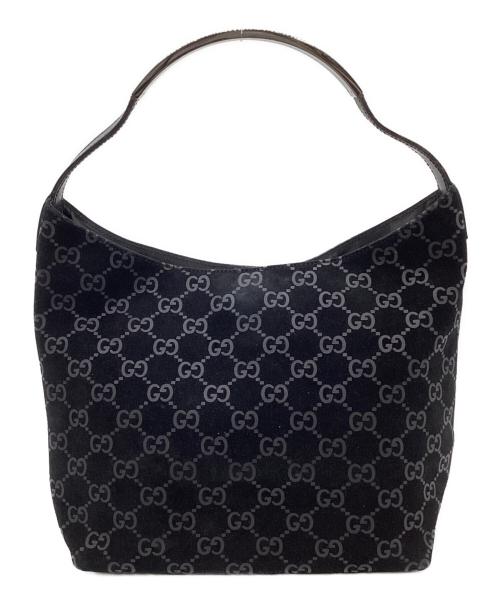 GUCCI（グッチ）GUCCI (グッチ) GGスエード ワンショルダーバッグ ブラックの古着・服飾アイテム