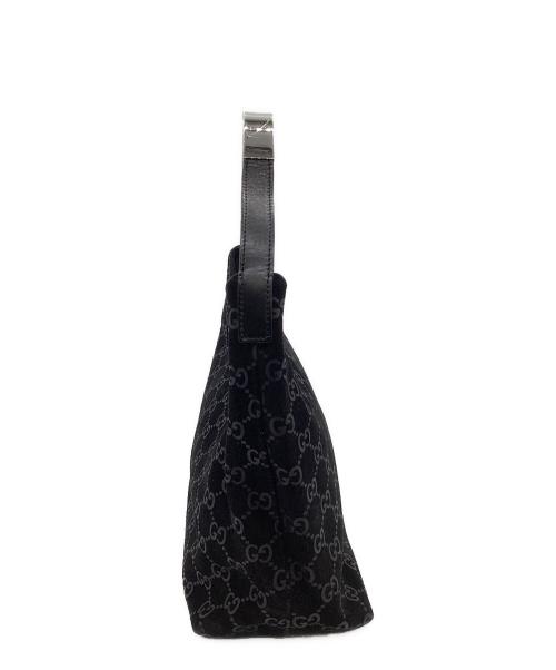 GUCCI（グッチ）GUCCI (グッチ) GGスエード ワンショルダーバッグ ブラックの古着・服飾アイテム