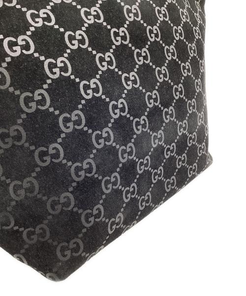 GUCCI（グッチ）GUCCI (グッチ) GGスエード ワンショルダーバッグ ブラックの古着・服飾アイテム