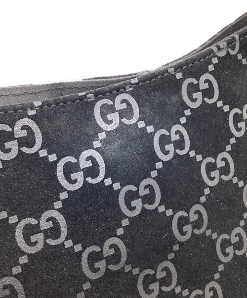 GUCCI（グッチ）GUCCI (グッチ) GGスエード ワンショルダーバッグ ブラックの古着・服飾アイテム