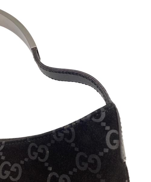GUCCI（グッチ）GUCCI (グッチ) GGスエード ワンショルダーバッグ ブラックの古着・服飾アイテム
