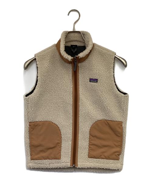 Patagonia（パタゴニア）Patagonia (パタゴニア) Kids RetroX Vest（キッズ レトロX ベスト） ベージュ×ブラウン サイズ:XL（14）の古着・服飾アイテム