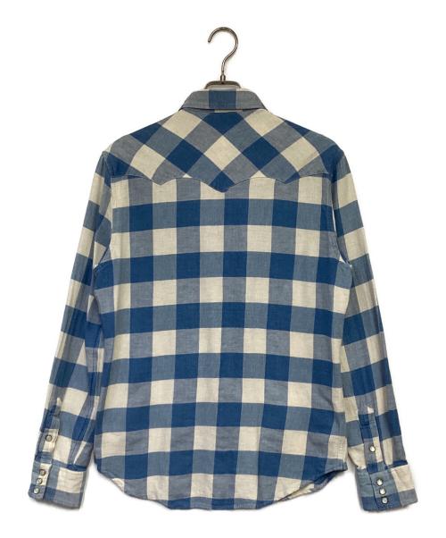 RRL（ダブルアールエル）RRL (ダブルアールエル) ウエスタン シャツ アイボリー×ブルー サイズ:Mの古着・服飾アイテム
