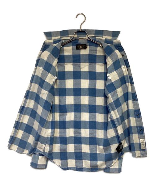 RRL（ダブルアールエル）RRL (ダブルアールエル) ウエスタン シャツ アイボリー×ブルー サイズ:Mの古着・服飾アイテム