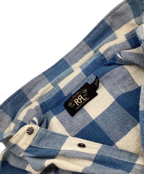 RRL（ダブルアールエル）RRL (ダブルアールエル) ウエスタン シャツ アイボリー×ブルー サイズ:Mの古着・服飾アイテム