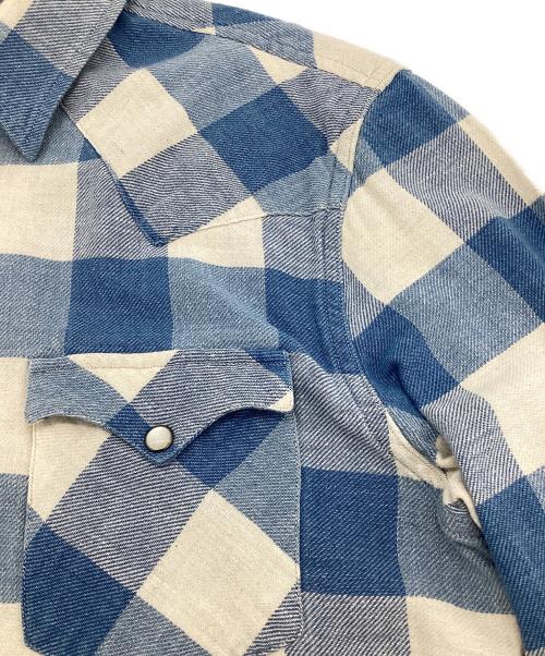RRL（ダブルアールエル）RRL (ダブルアールエル) ウエスタン シャツ アイボリー×ブルー サイズ:Mの古着・服飾アイテム
