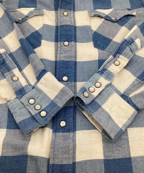 RRL（ダブルアールエル）RRL (ダブルアールエル) ウエスタン シャツ アイボリー×ブルー サイズ:Mの古着・服飾アイテム