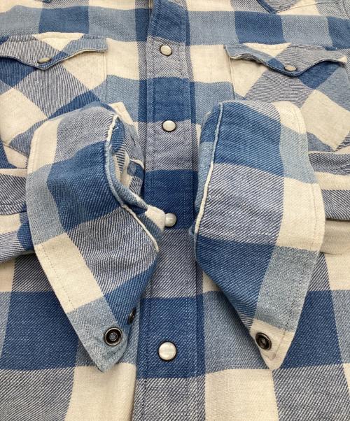 RRL（ダブルアールエル）RRL (ダブルアールエル) ウエスタン シャツ アイボリー×ブルー サイズ:Mの古着・服飾アイテム