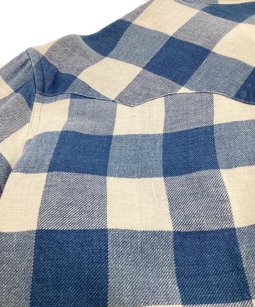 RRL（ダブルアールエル）RRL (ダブルアールエル) ウエスタン シャツ アイボリー×ブルー サイズ:Mの古着・服飾アイテム