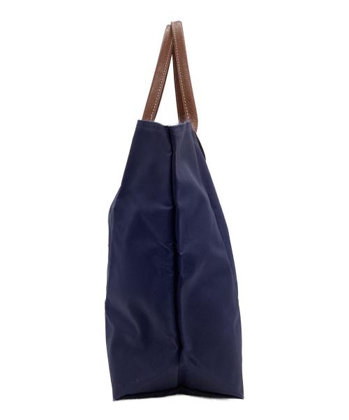 LONGCHAMP（ロンシャン）LONGCHAMP (ロンシャン) ル プリアージュ CABAS（カバス）トートバッグ ネイビー×ブラウンの古着・服飾アイテム