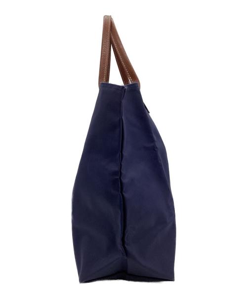 LONGCHAMP（ロンシャン）LONGCHAMP (ロンシャン) ル プリアージュ CABAS（カバス）トートバッグ ネイビー×ブラウンの古着・服飾アイテム