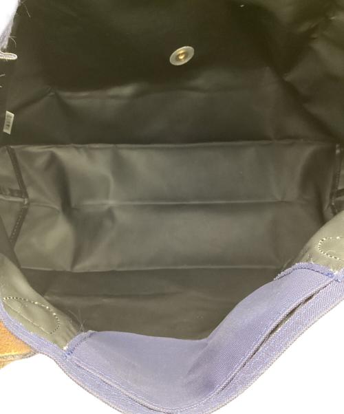 LONGCHAMP（ロンシャン）LONGCHAMP (ロンシャン) ル プリアージュ CABAS（カバス）トートバッグ ネイビー×ブラウンの古着・服飾アイテム