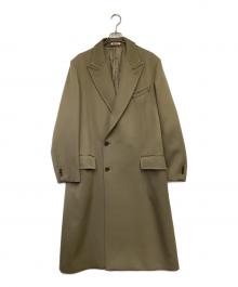 AURALEE（オーラリー）の古着「DOUBLE CLOTH HARD TWIST CARSEY CHESTERFIELD COAT（ダブル クロス ハード ツイスト カーシー チェスターフィールド コート）」｜ベージュ