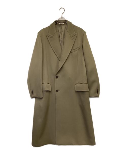 AURALEE（オーラリー）AURALEE (オーラリー) DOUBLE CLOTH HARD TWIST CARSEY CHESTERFIELD COAT（ダブル クロス ハード ツイスト カーシー チェスターフィールド コート） ベージュ サイズ:4の古着・服飾アイテム