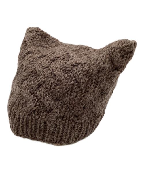 Vivienne Westwood（ヴィヴィアンウエストウッド）Vivienne Westwood (ヴィヴィアンウエストウッド) Cat Ear Beanie（猫耳 ニットキャップ） ブラウンの古着・服飾アイテム