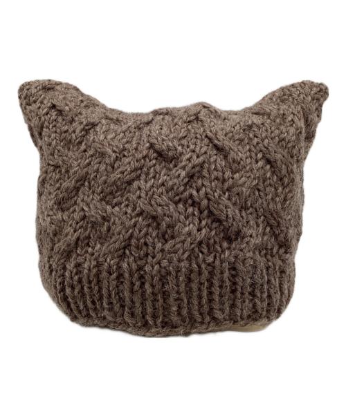 Vivienne Westwood（ヴィヴィアンウエストウッド）Vivienne Westwood (ヴィヴィアンウエストウッド) Cat Ear Beanie（猫耳 ニットキャップ） ブラウンの古着・服飾アイテム