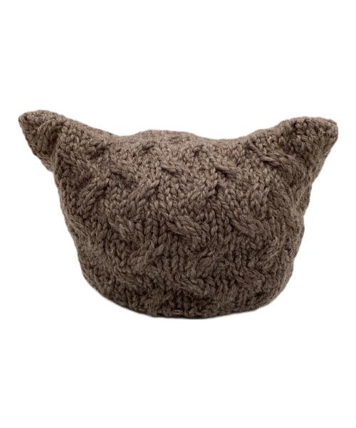 Vivienne Westwood（ヴィヴィアンウエストウッド）Vivienne Westwood (ヴィヴィアンウエストウッド) Cat Ear Beanie（猫耳 ニットキャップ） ブラウンの古着・服飾アイテム