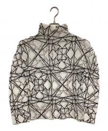 me ISSEY MIYAKE（ミーイッセイ ミヤケ）の古着「プリーツカットソー」｜ホワイト×ブラック