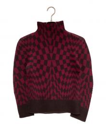 me ISSEY MIYAKE（ミーイッセイ ミヤケ）の古着「プリーツカットソー」｜レッド×ブラウン