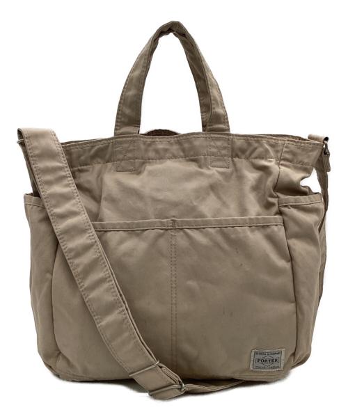 PORTER（ポーター）PORTER (ポーター) FAVOR（フェイバー）ショルダートートバッグ ベージュの古着・服飾アイテム