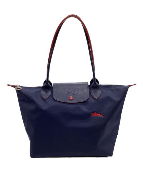 LONGCHAMP（ロンシャン）LONGCHAMP (ロンシャン) ル プリアージュ ナイロントートバッグ レッド×ネイビーの古着・服飾アイテム