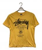 stussyステューシー）の古着「WORLD TOUR（ワールドツアー）Tシャツ」｜イエロー