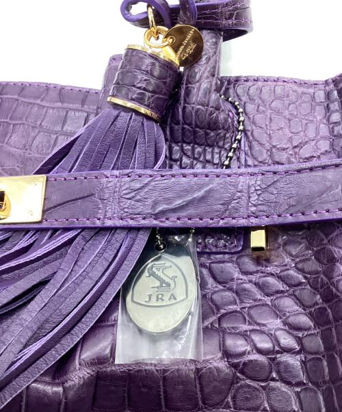 LEATHER JEWELS（レザージュエルズ）LEATHER JEWELS (レザージュエルズ) MODEL T クロコダイルハンドバッグ パープルの古着・服飾アイテム