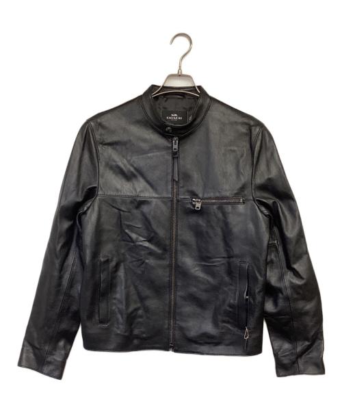 COACH（コーチ）COACH (コーチ) シングル ラムレザー ライダースジャケット ブラック サイズ:Mの古着・服飾アイテム