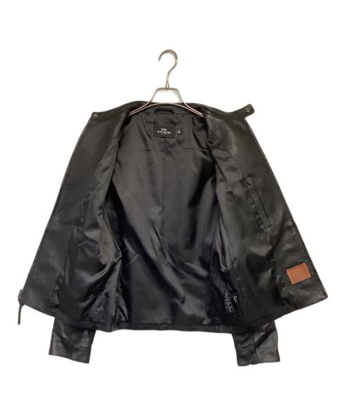 COACH（コーチ）COACH (コーチ) シングル ラムレザー ライダースジャケット ブラック サイズ:Mの古着・服飾アイテム