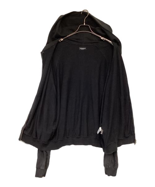 FARFROMWHAT（ファーフロムワット）FARFROMWHAT (ファーフロムワット) FAR WASHED HOODIE ZIP-UP（ファー ウォッシュド フーディー ジップアップ） ブラック サイズ:2の古着・服飾アイテム