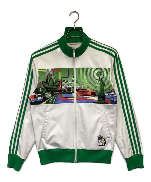 adidas（アディダス）adidas (アディダス) Bill McMullen (ビル・マクマレン) adicolor G6 トラックジャケット ホワイト×グリーン サイズ:Mの古着・服飾アイテム