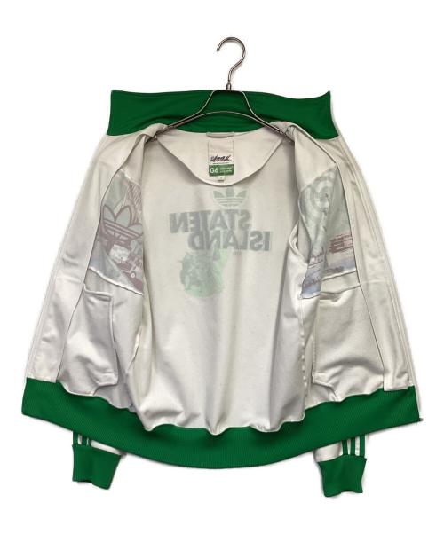 adidas（アディダス）adidas (アディダス) Bill McMullen (ビル・マクマレン) adicolor G6 トラックジャケット ホワイト×グリーン サイズ:Mの古着・服飾アイテム