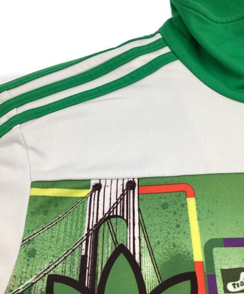 adidas（アディダス）adidas (アディダス) Bill McMullen (ビル・マクマレン) adicolor G6 トラックジャケット ホワイト×グリーン サイズ:Mの古着・服飾アイテム