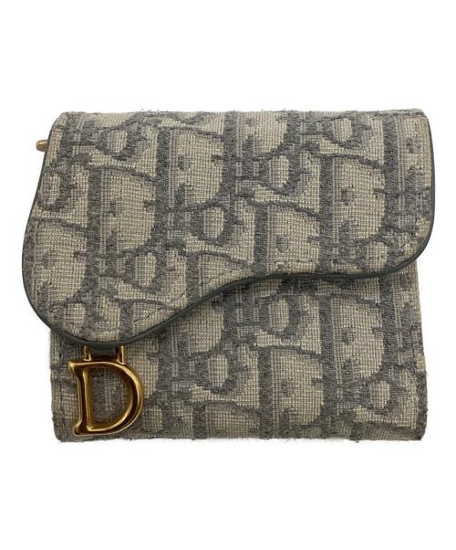 Christian Dior（クリスチャン ディオール）Christian Dior (クリスチャン ディオール) Saddle Lotus（サドル ロータス）ウォレット グレーの古着・服飾アイテム