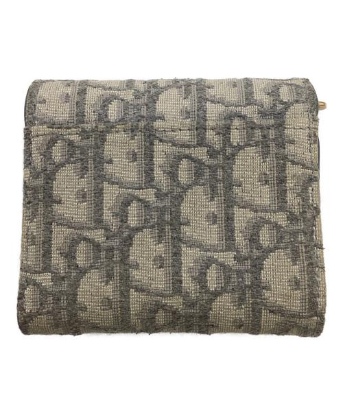 Christian Dior（クリスチャン ディオール）Christian Dior (クリスチャン ディオール) Saddle Lotus（サドル ロータス）ウォレット グレーの古着・服飾アイテム