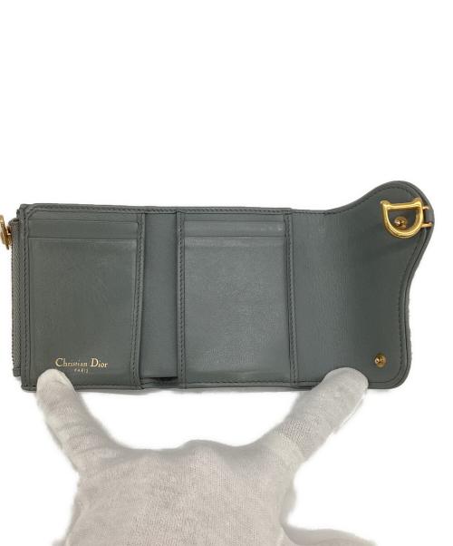 Christian Dior（クリスチャン ディオール）Christian Dior (クリスチャン ディオール) Saddle Lotus（サドル ロータス）ウォレット グレーの古着・服飾アイテム